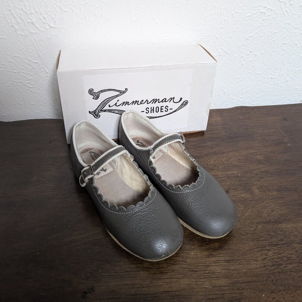 Zimmerman Shoes, scalloped mary jane, dark grey, Size 11M (~US size 12)
